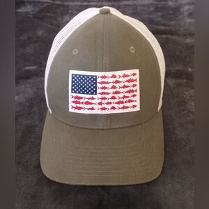 Olive Green Cap with American Flag Design